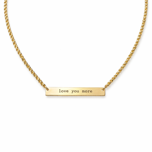 Love You More Gold Filled Plaque