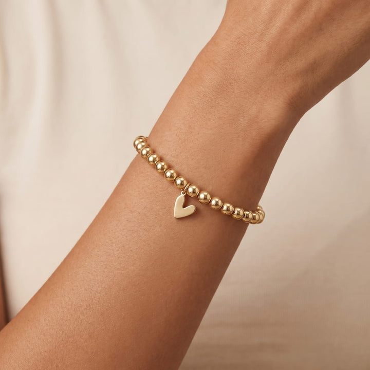 Eternity Bracelet Smooth With White Heart Charm