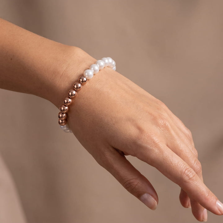 Eternity Pearl Bracelet in Rose Gold