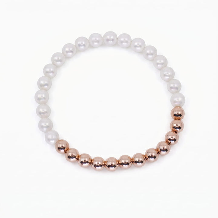 Eternity Pearl Bracelet in Rose Gold