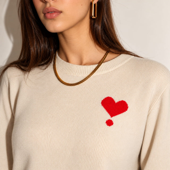 Exclamation Red Heart Sweater