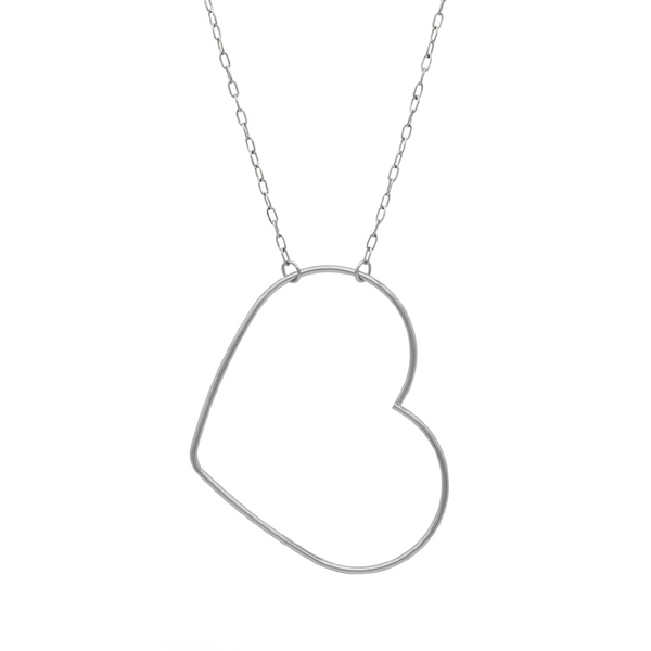 Follow Your Heart Silver Silhouette Necklace