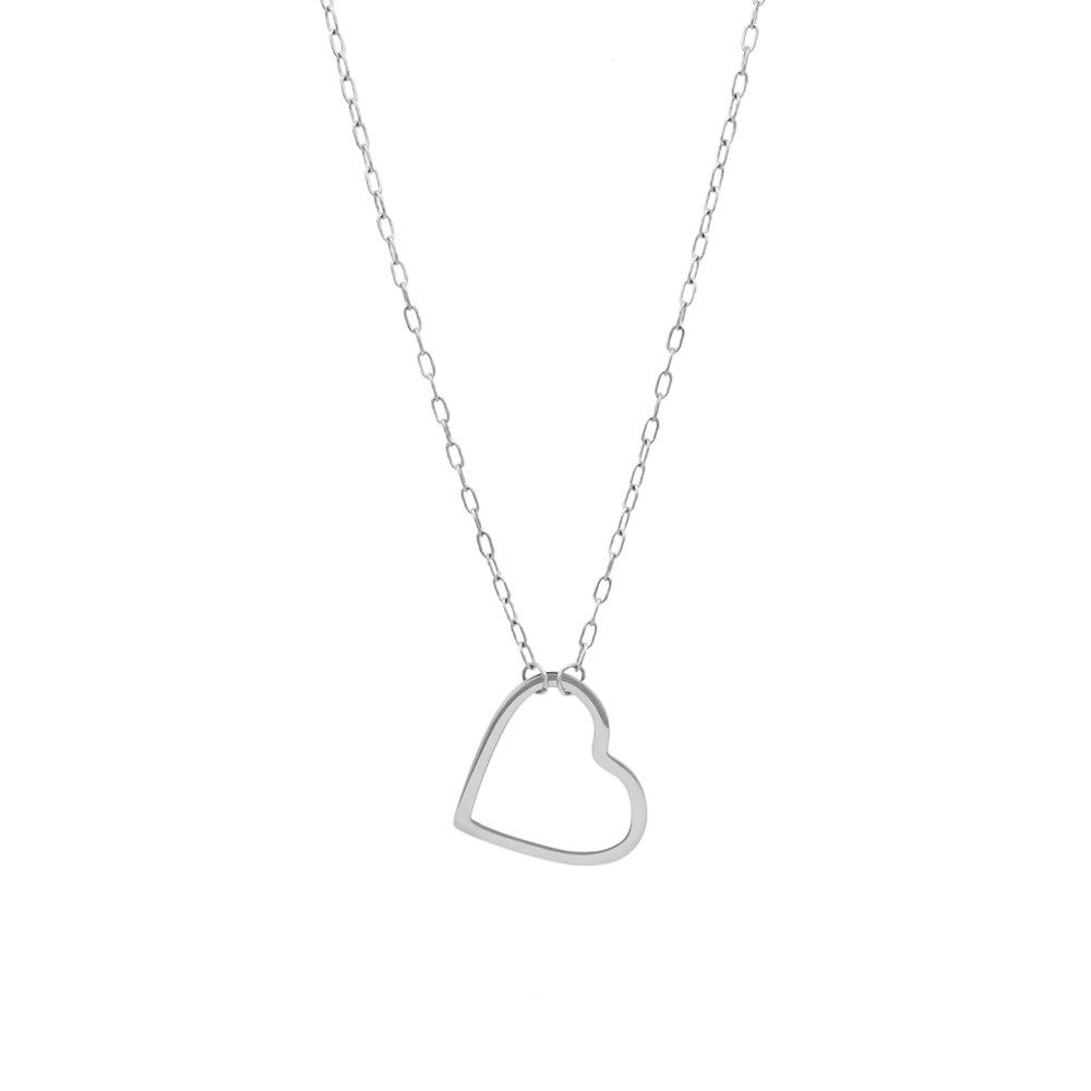 Follow Your Heart Silver Silhouette Necklace