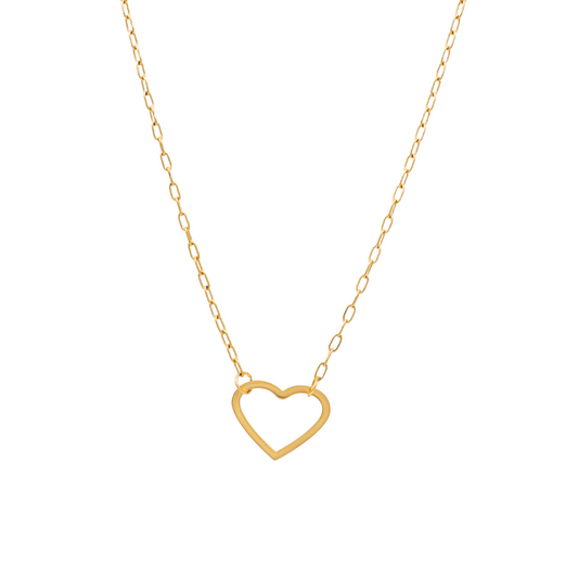 Follow Your Heart Gold Silhouette Necklace