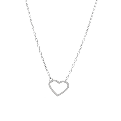 Follow Your Heart Silver Silhouette Necklace