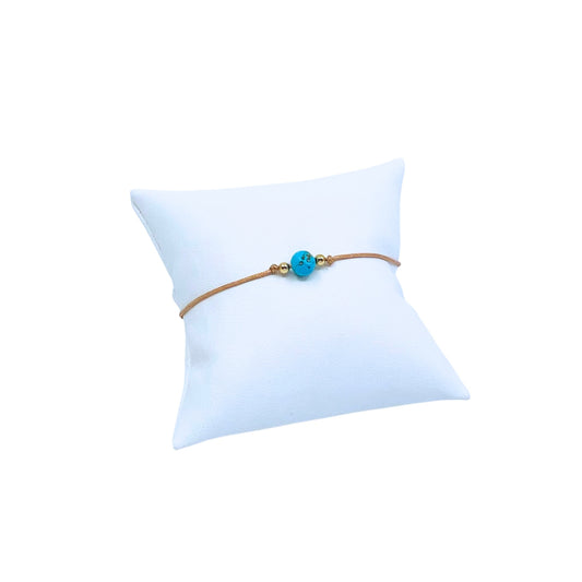 Savannah Cord Bracelet with Blue Stone Bead