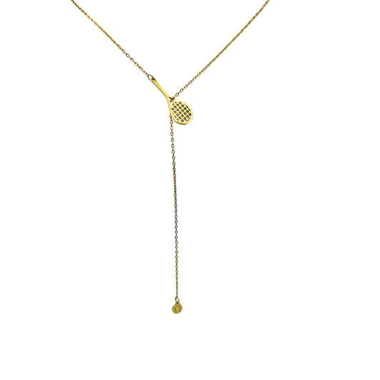 The Love Wins Tennis Gold Lariat Necklace