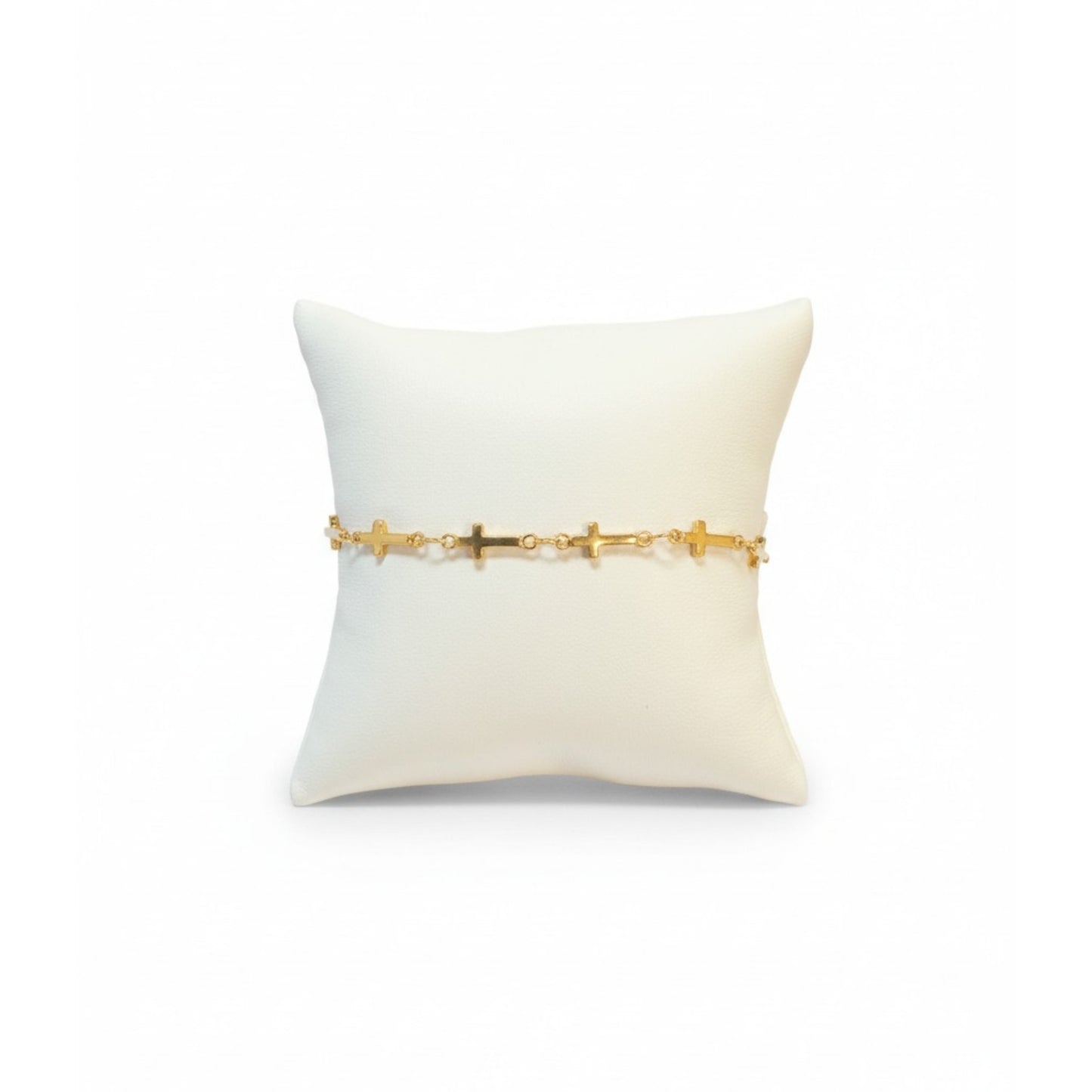 The Crosses in a Row Gold Bracelet