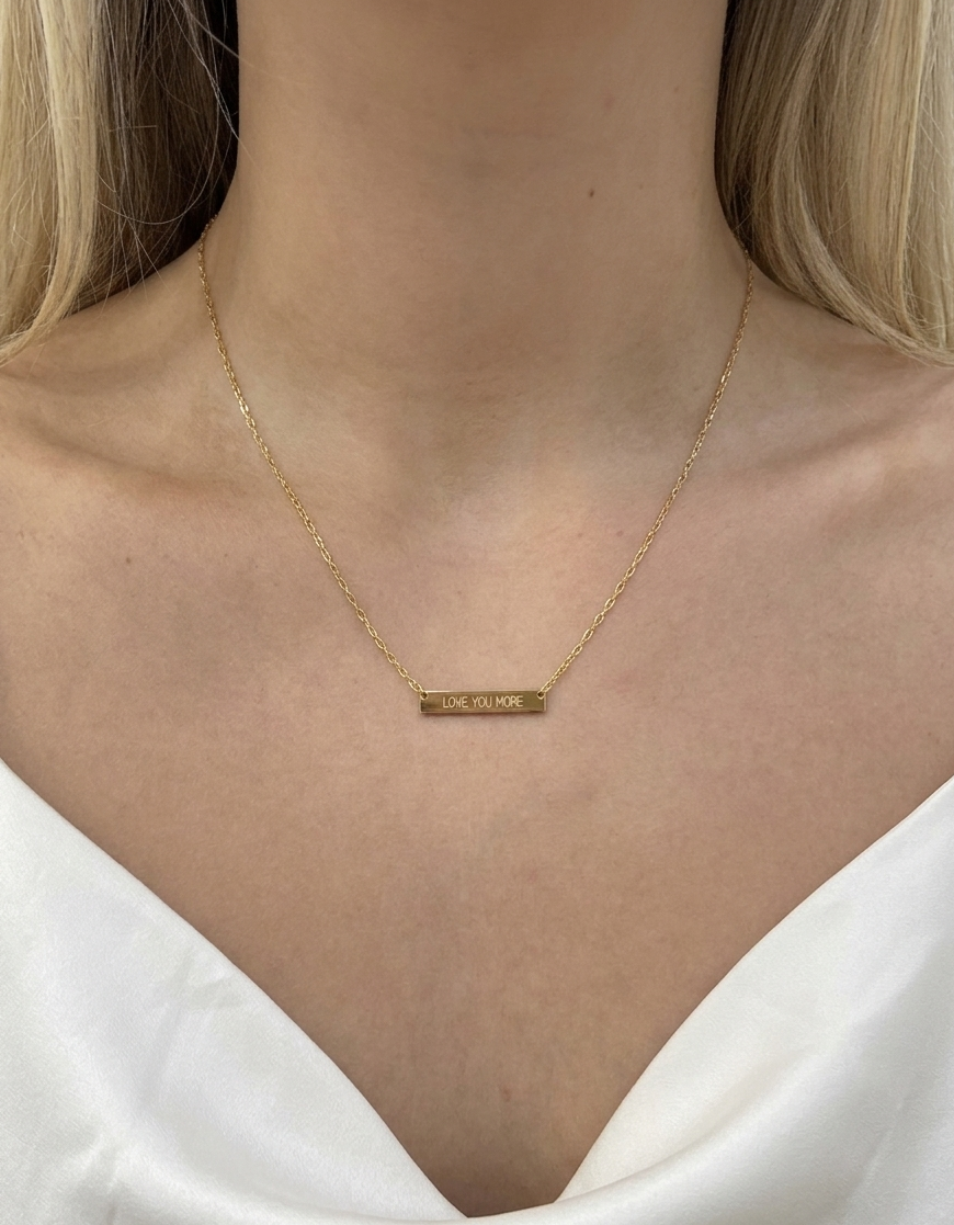 Love You More Mini Plaque Necklace