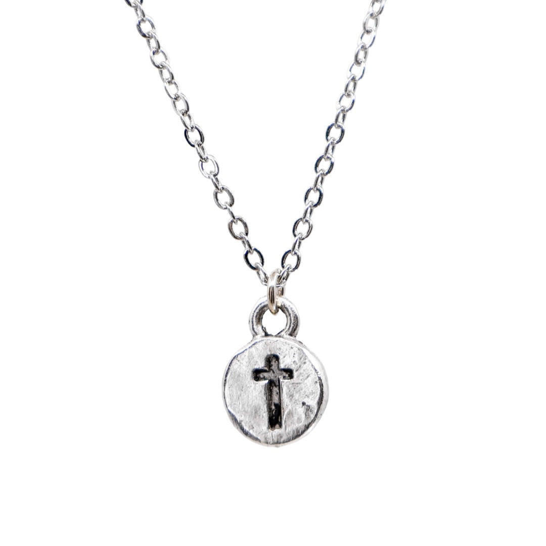 Go With Grace Silver Cross Necklace