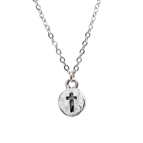 The Rustic Go With Grace Silver Cross Necklace