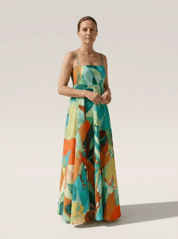 Green Floral Maxi Dress