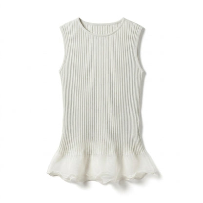 Grey Lace Sleeveless Top