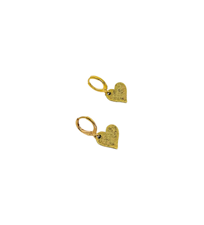 The Hammered Small Heart Earrings
