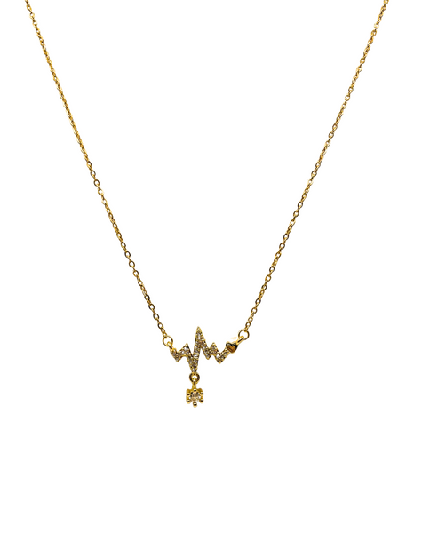 The Racing Heart Bling Gold Necklace