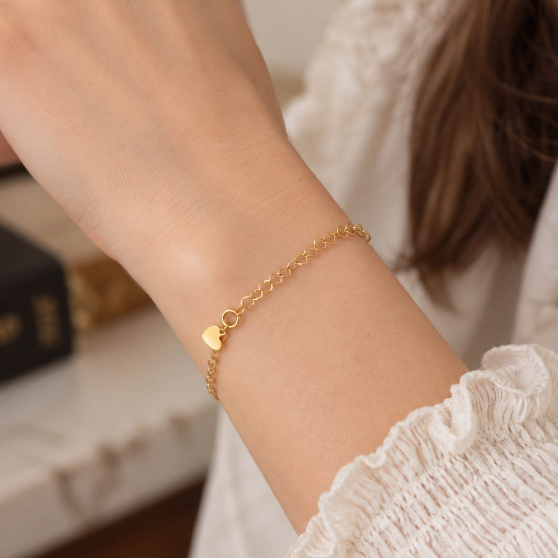 Heart Chain Gold Bracelet