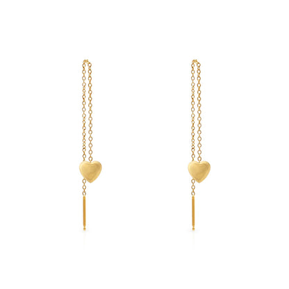 Heart on a String Gold Earrings