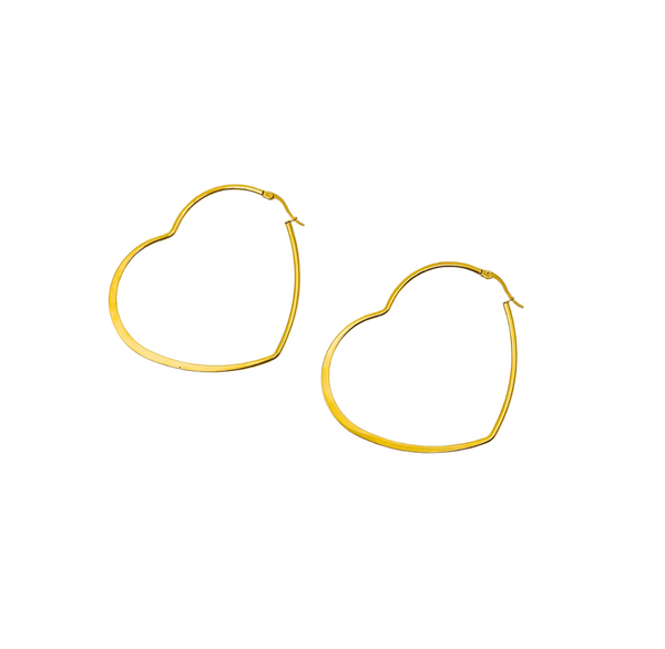 Large Heart Hoop Earrings