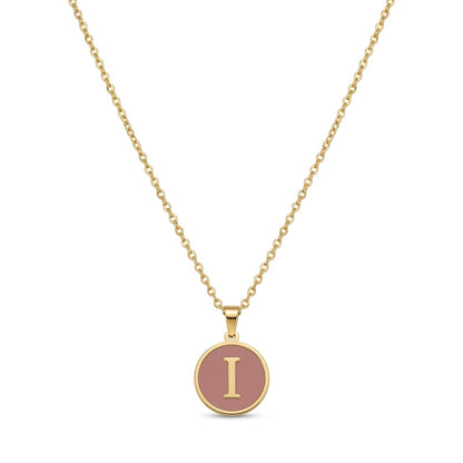 Alphabet Letter Necklace - Round Mother of Pearl