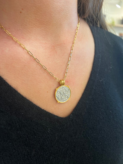 LYM Silver and Gold Coin Necklace