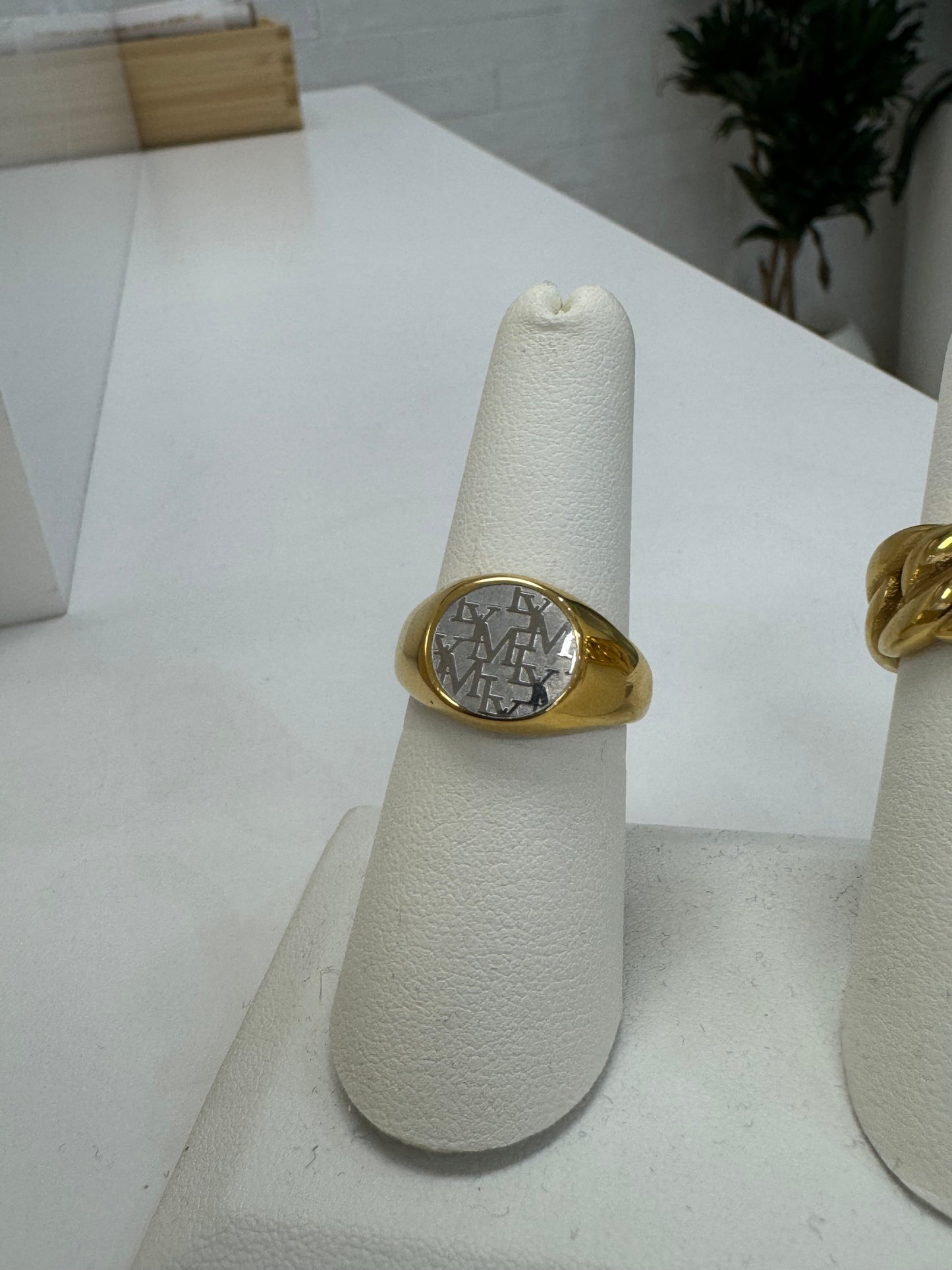 LYM Silver and Gold Coin Ring