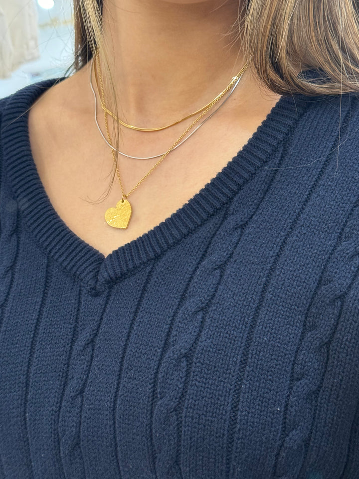 The Hammered Heart Necklace
