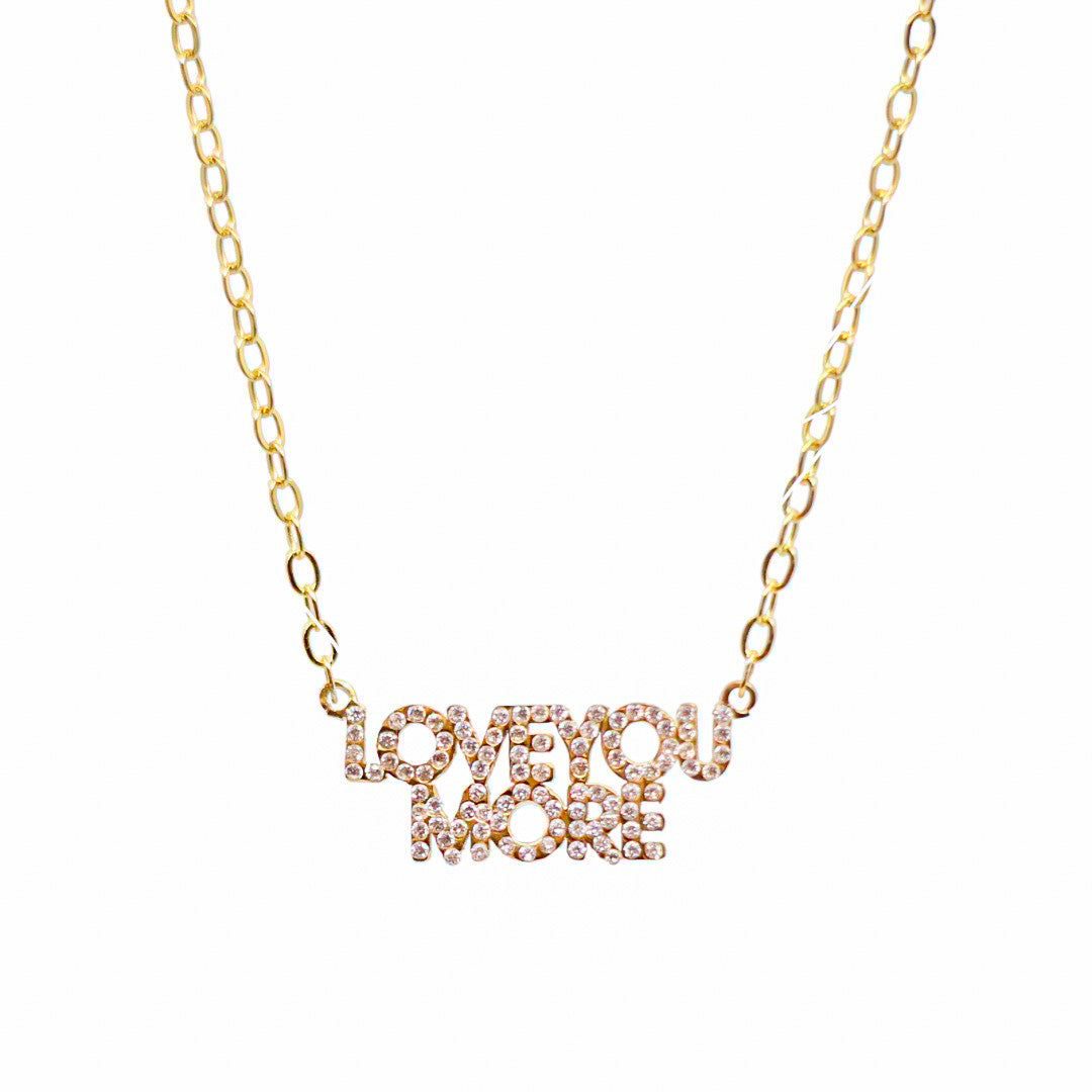 Love You More Gold Stacked Necklace Bling