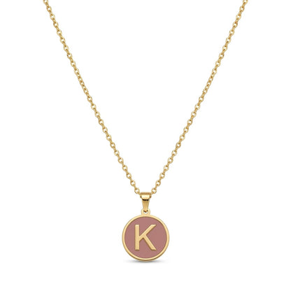 Alphabet Letter Necklace - Round Mother of Pearl