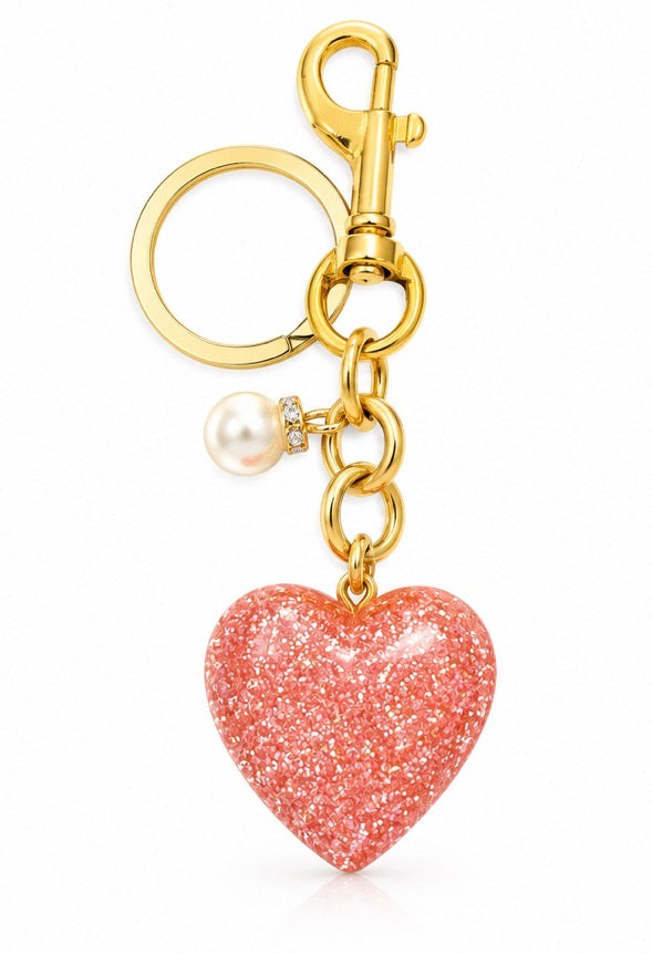 Pink Bubble Heart Key Chain
