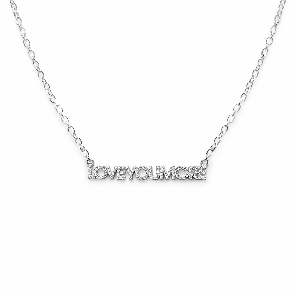 Love You More Gold Horizontal Necklace Bling