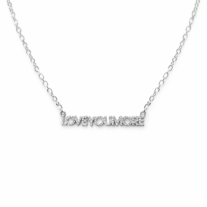 Love You More Gold Horizontal Necklace Bling