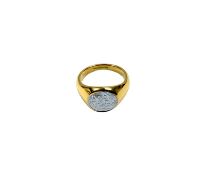 LYM Silver and Gold Coin Ring