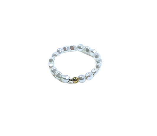 The Beaded Pearl Gold Ring