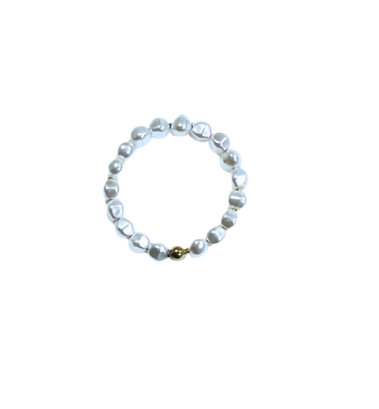 The Beaded Pearl Gold Ring