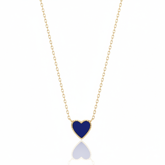 Lapis Lazuli Heart in 14K Gold Dainty Necklace