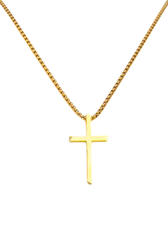 The Gold Cross with Long Chain Necklace