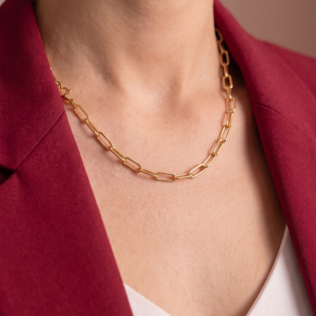 Large Gold Paperclip Chain