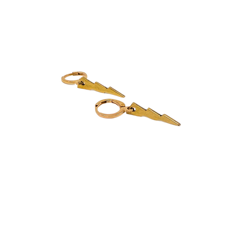 The Lightening Bolt Gold Earrings