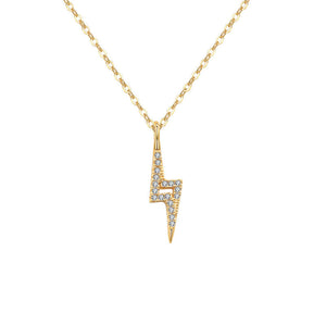 Sparkle Lightening Bolt Gold Necklace