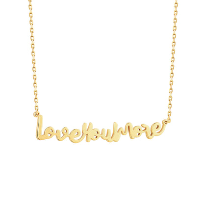 Script Love You More Bar Necklace