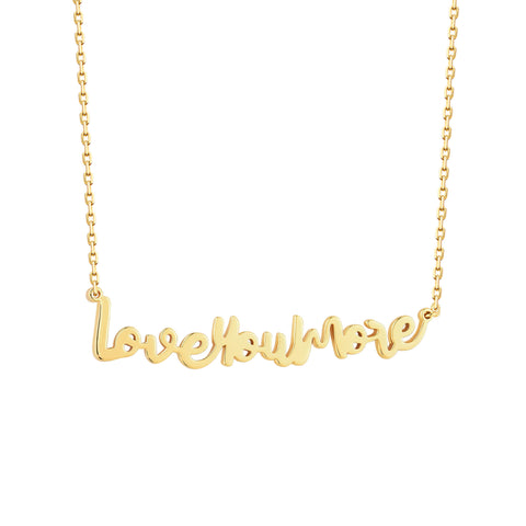 The Script Love You More Bar Gold Necklace