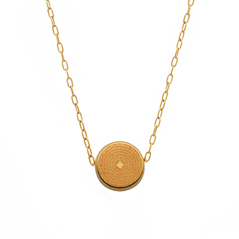 Lord's Prayer Gold Round Necklace