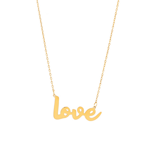 Brand Love Gold Horizontal Necklace