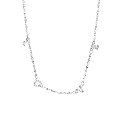 The Love Silver Spaced Necklace Bling