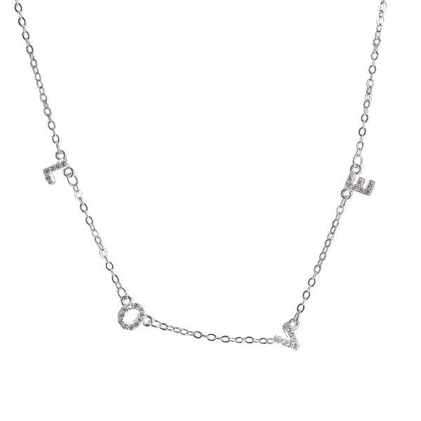 The Love Silver Spaced Necklace Bling