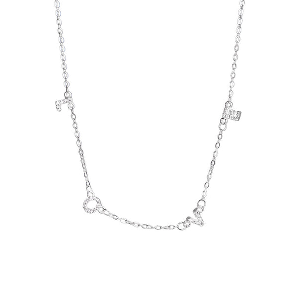 The Love Silver Spaced Necklace Bling