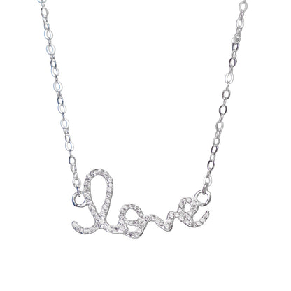 The Script Love Horizontal Necklace Bling