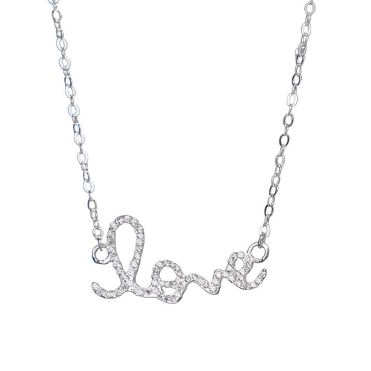 The Script Love Horizontal Necklace Bling