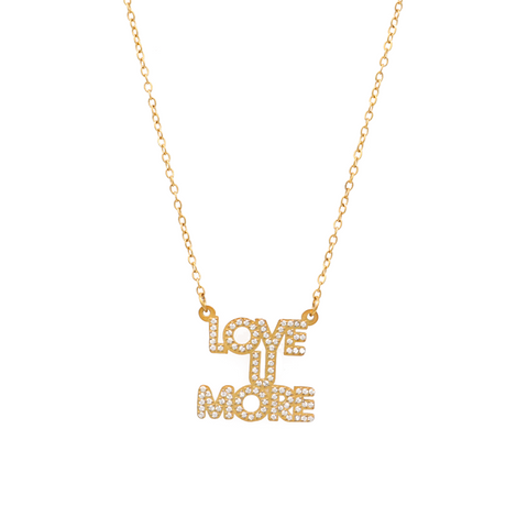 The Love U More Gold Stacked Necklace Bling