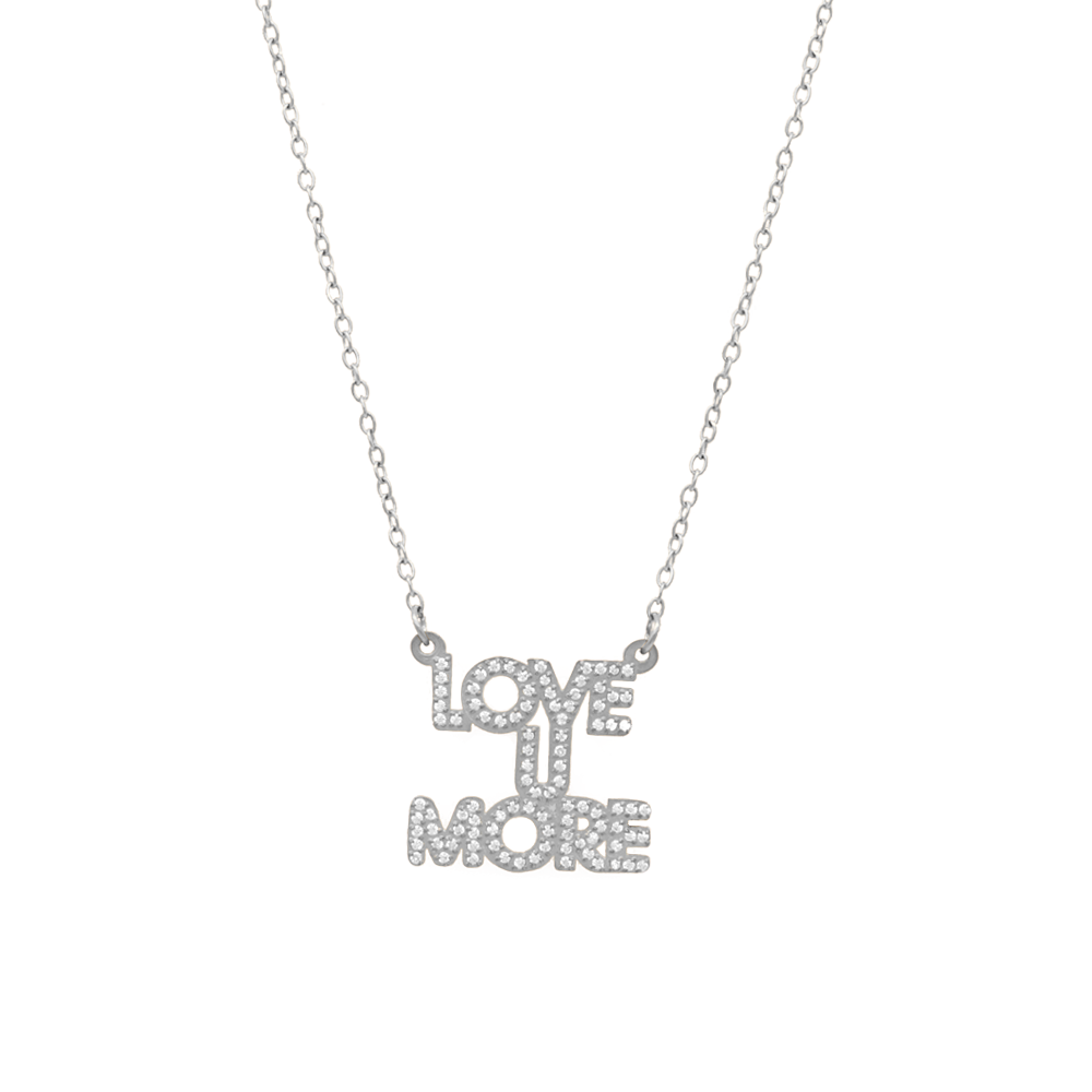 The Love U More Silver Stacked Necklace Bling
